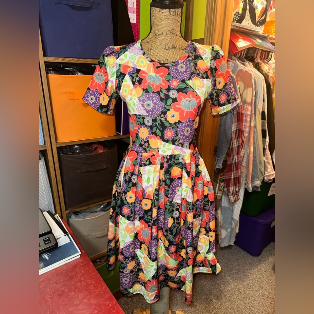 LuLaRoe Vibrant Floral Midi Dress